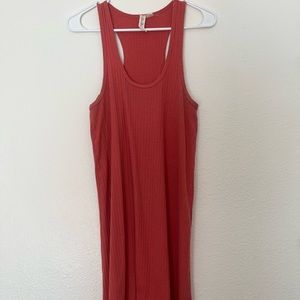 Hi low ribbed racer back dress